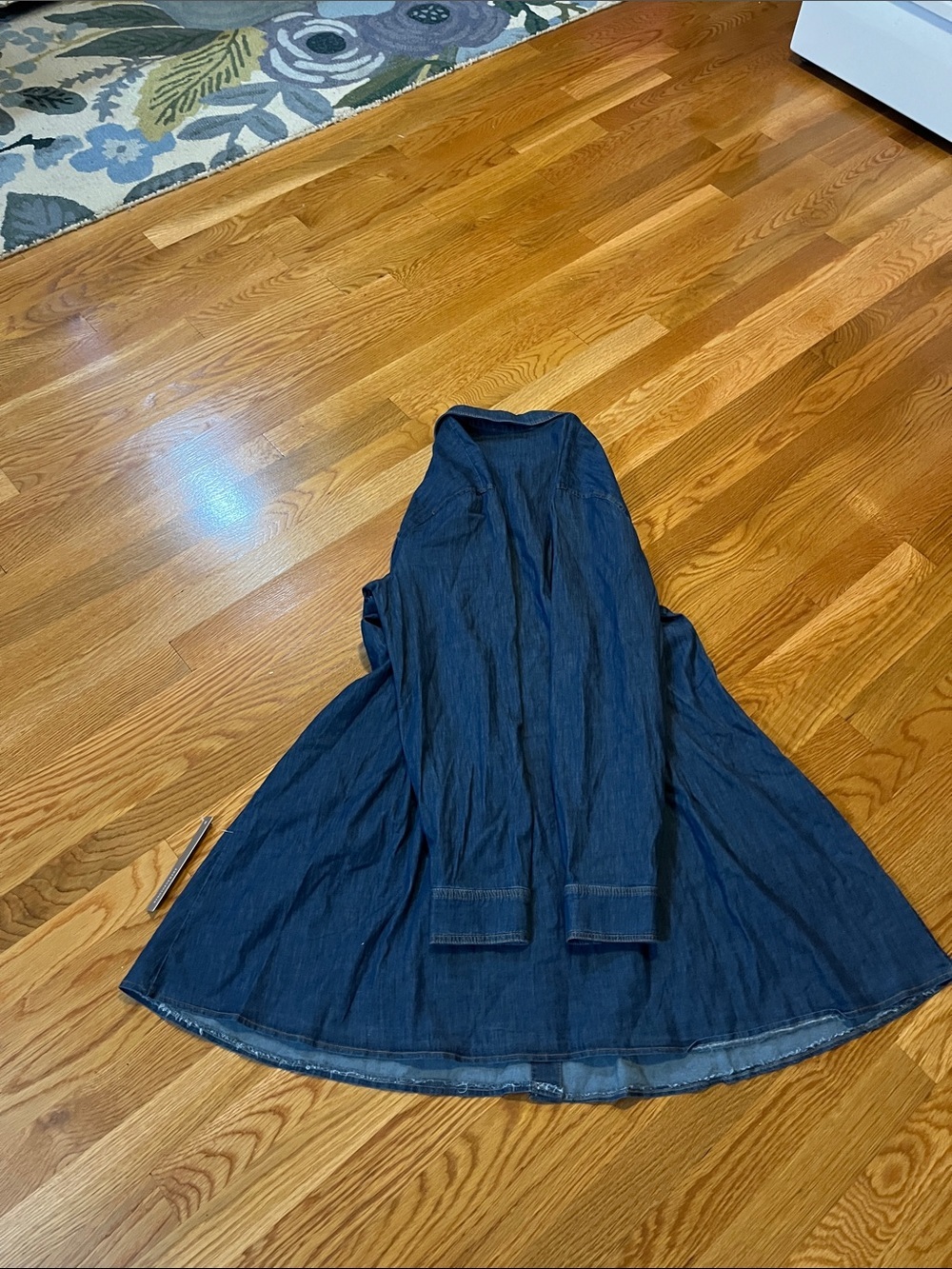 Anthropologie x Exquise Long-Sleeve Waisted Denim Mini Shirt Dress Size XL NWT - Picture 15 of 15